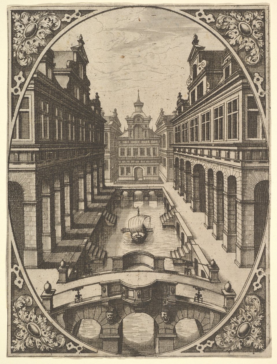 Tallerken fra Scenographiae..., ca. 1560. af Johannes van Doetecum I