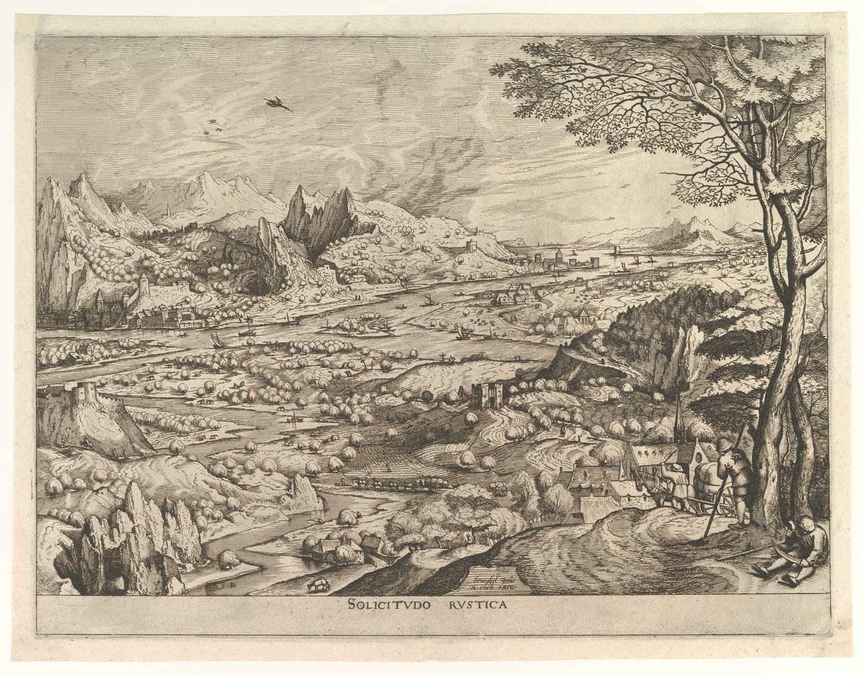 Rustic Solicitude Solicitudo rustica fra The Large Landscapes, ca. 1555-56. af Johannes van Doetecum I