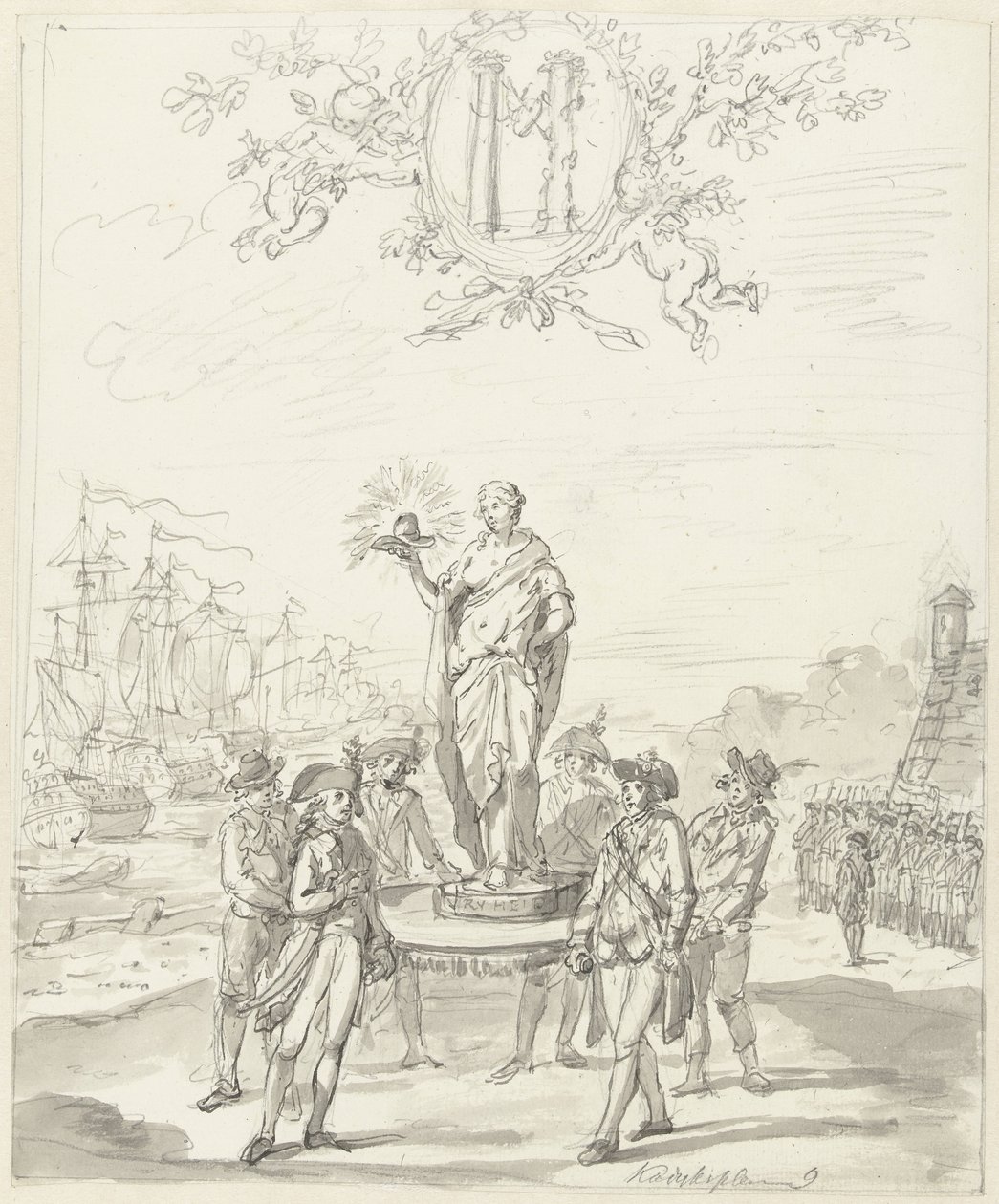 General Arms, dekoration på Kadijksplein, 1795 af Johannes van Dregt (rejected attribution)