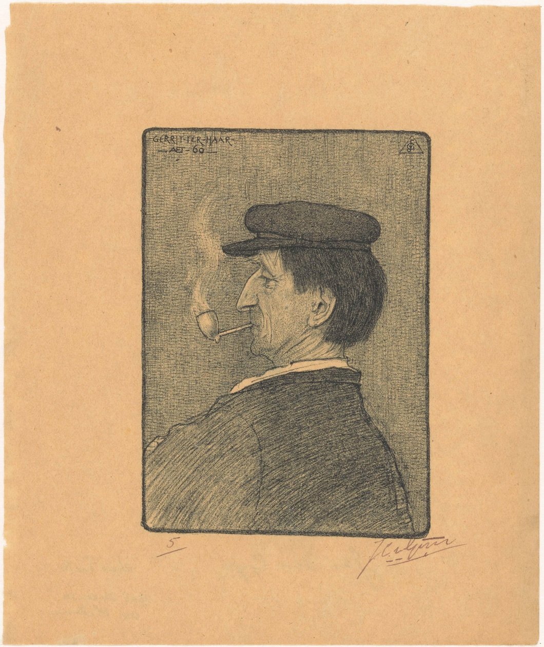 Portræt af Gerrit ter Haar af Johannes van Gijn (signed by artist)