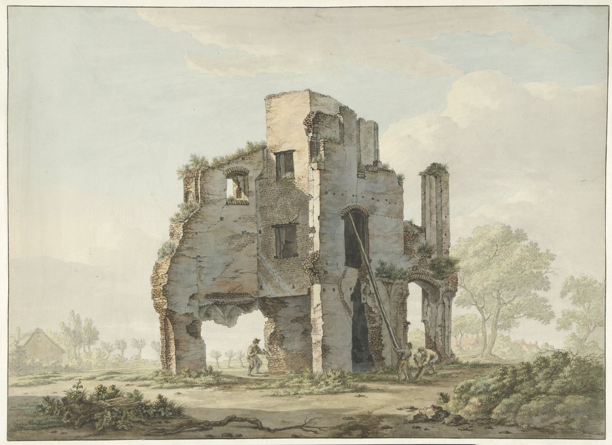 Nedrivning af ruinerne af Rijnsburg Abbey af Johannes van Lexmond