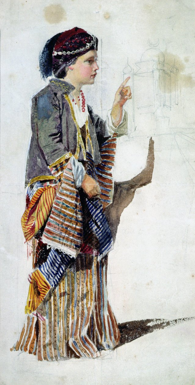 Figur af en pige i tyrkisk dragt, 1800-tallet af John Absolon