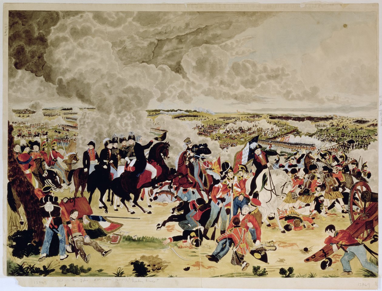 Slaget ved Waterloo, 18. juni 1815, fra The Sunday Times, 21. juli 1888 (wc på papir) af John Alkinson