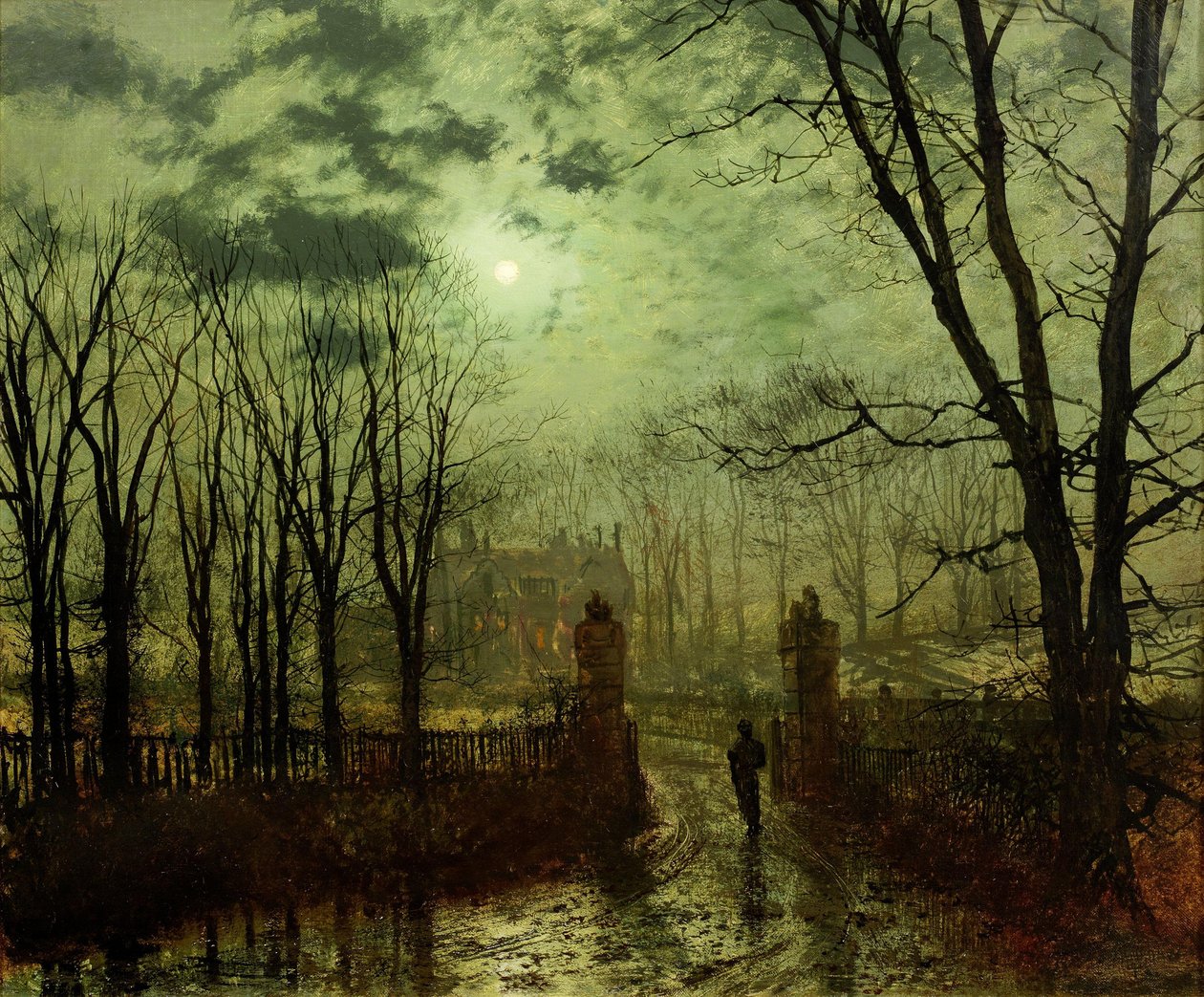 På The Park Gaten af John Atkinson Grimshaw