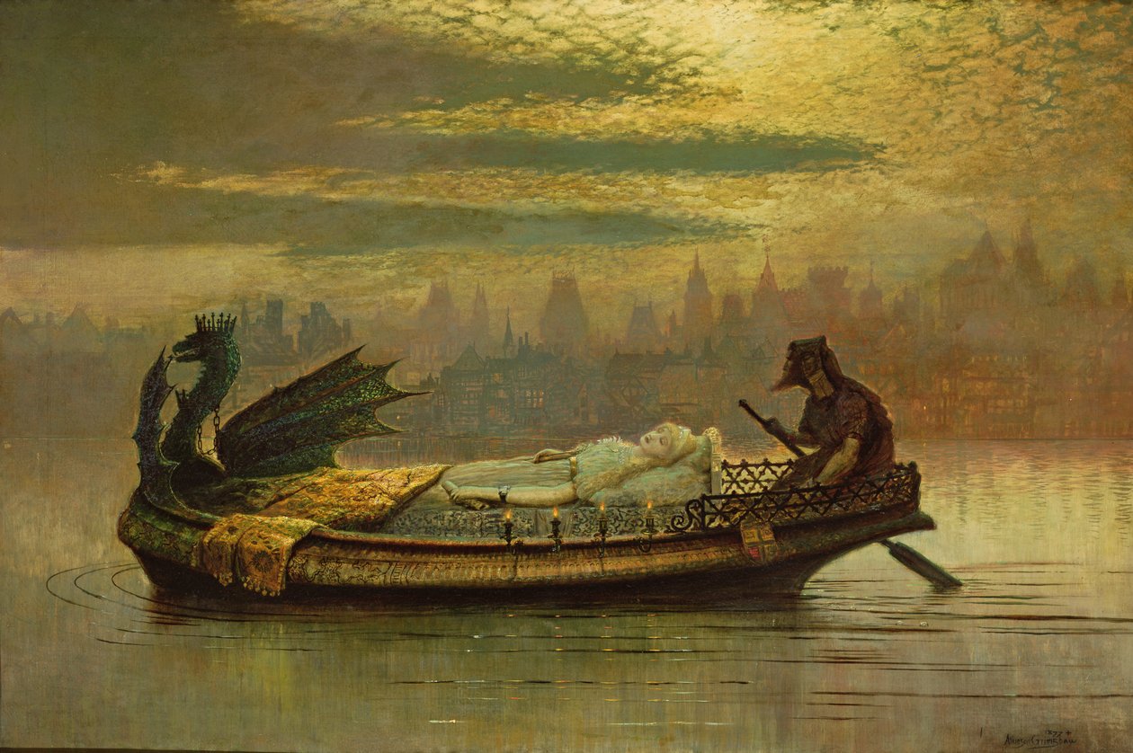 Elaine, 1877 af John Atkinson Grimshaw