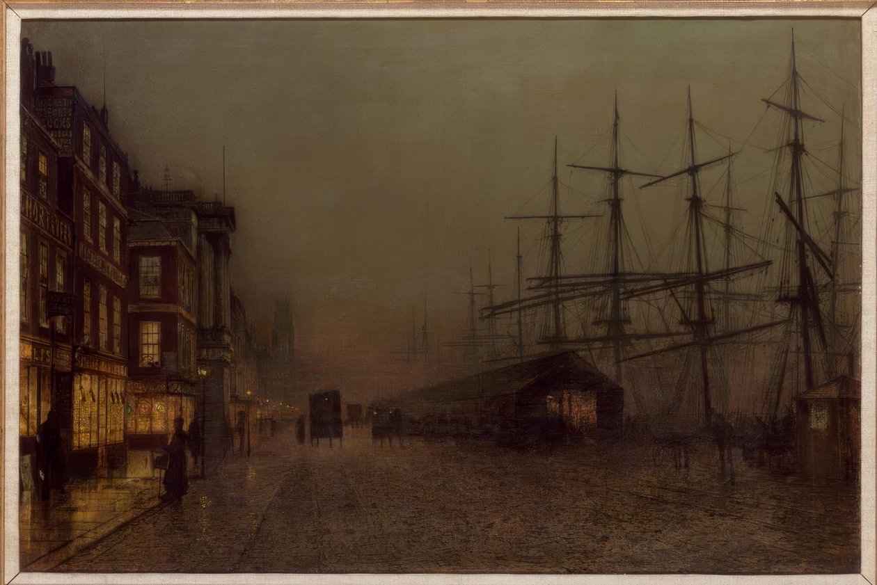 Glasgow, Clydeside / maleri af J.A. Grimshaw, 1887 af John Atkinson Grimshaw