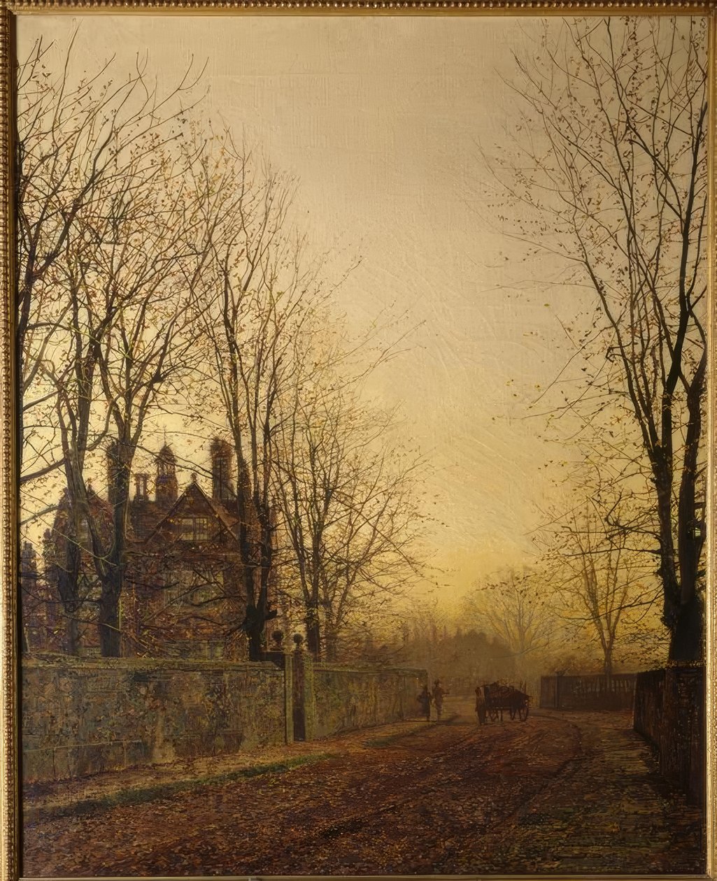 J.A. Grimshaw, The Last Load / maleri, 1886 af John Atkinson Grimshaw