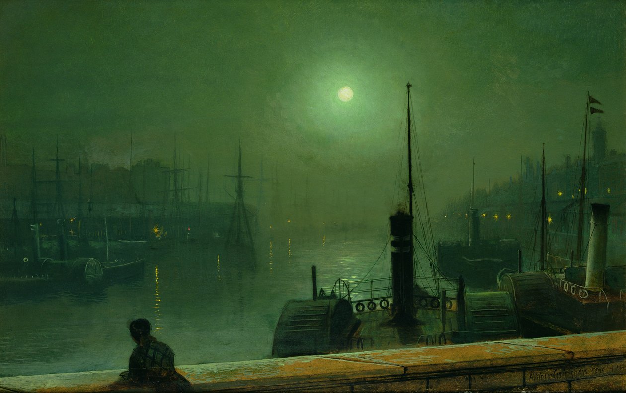 On the Clyde, Glasgow, 1879 af John Atkinson Grimshaw