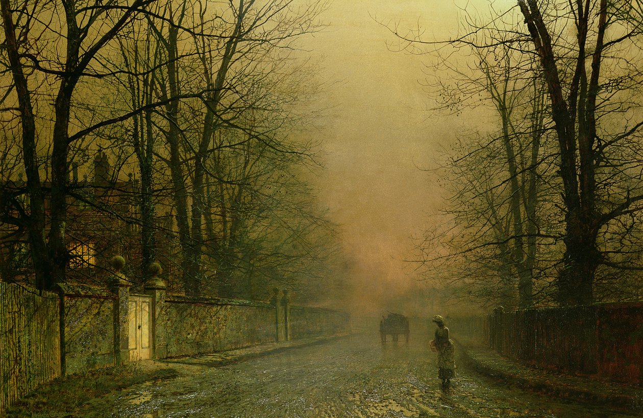 Hvor de blege månestråler hænger af John Atkinson Grimshaw