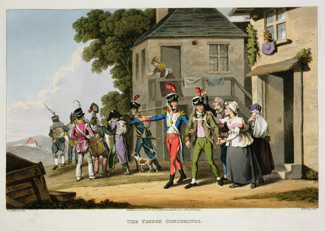 De franske værnepligtige, indgraveret af Matthew Dubourg (fl.1813-20) og John Heaviside Clark (c.1771-1863) fra 