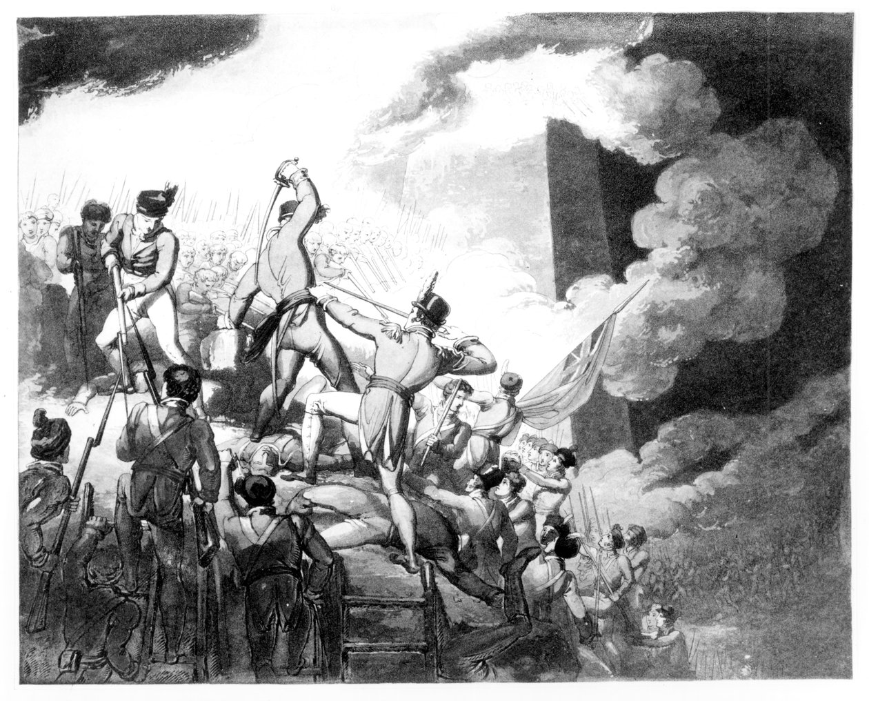 Stormen af Badajoz, 6. april 1812 af John Augustus Atkinson
