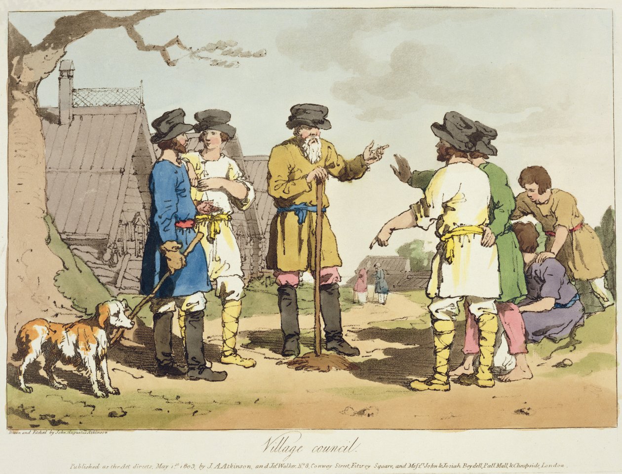 Landsbyrådet, ætset af kunstneren, udgivet 1803 af John Augustus Atkinson