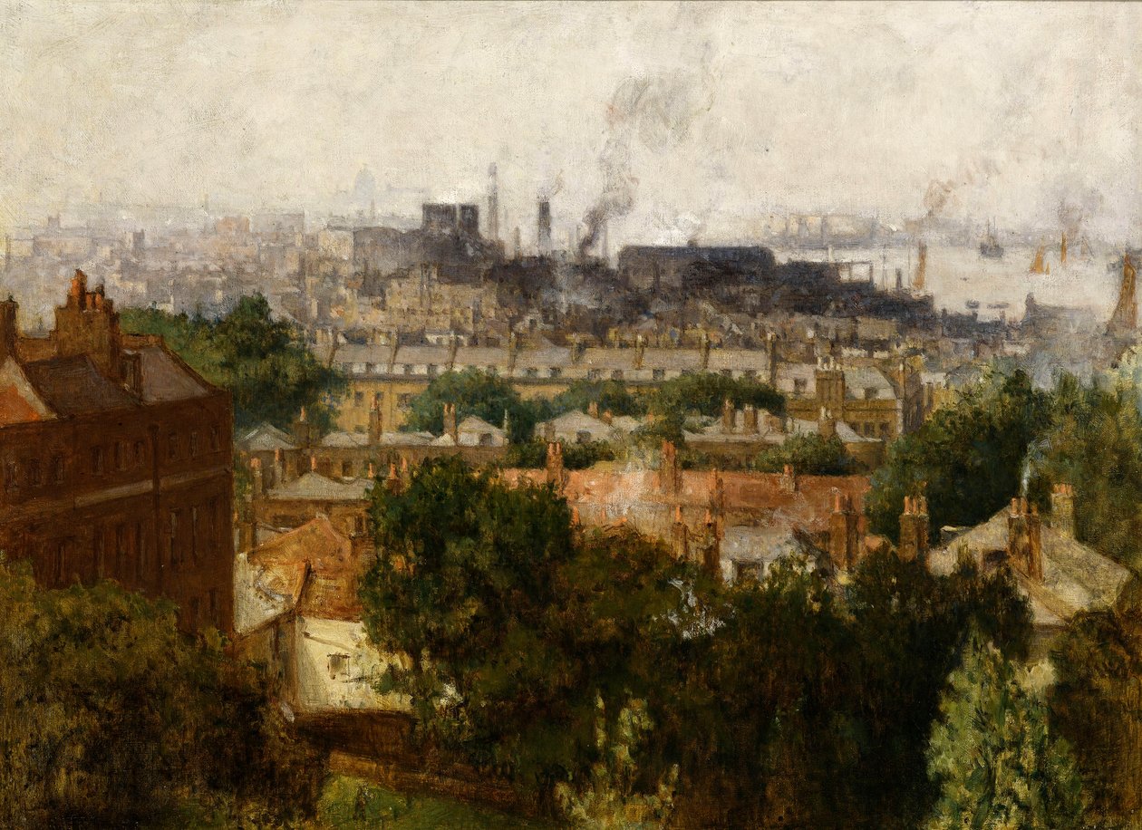 London og Themsen fra Greenwich, ca. 1890 af John Auldjo