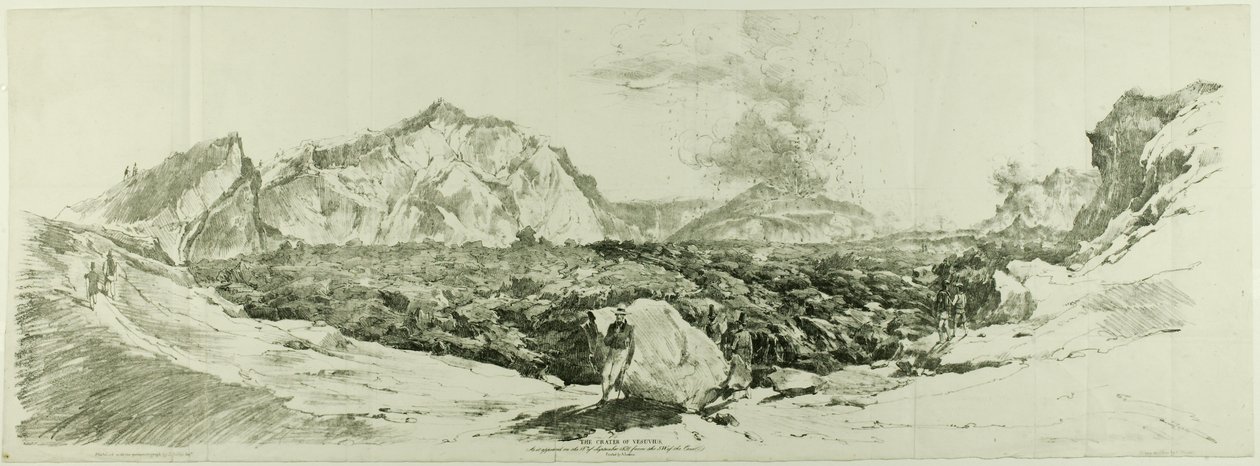Krateret ved Vesuv af John Auldjo