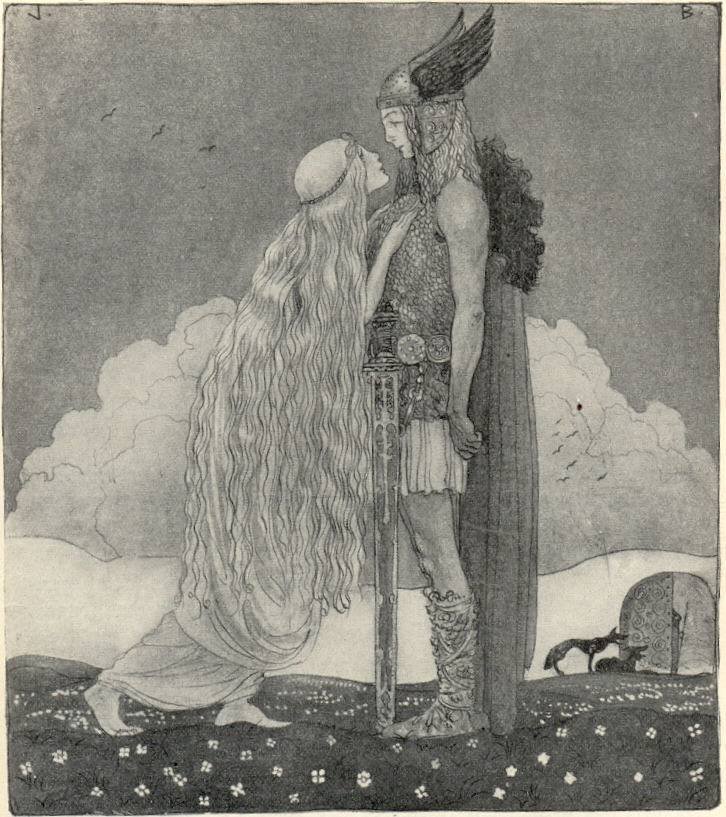 Freyja og Svipdag af John Bauer