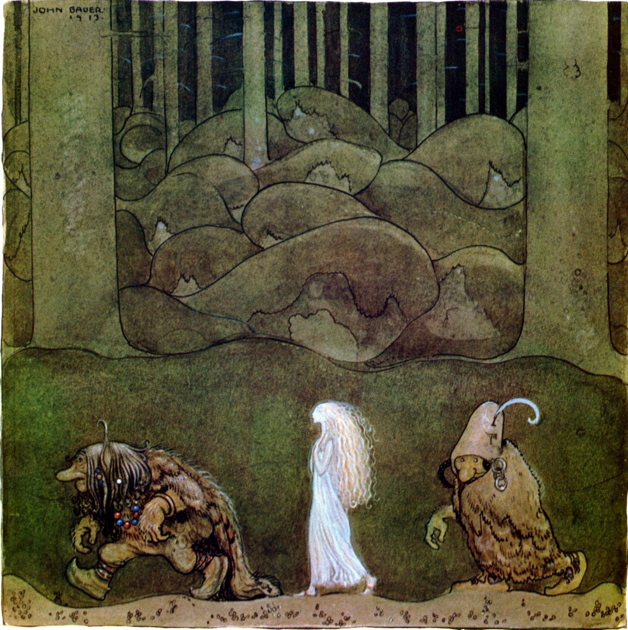 En somre aften gik de sammen med Bianca Maria dybt ind i skoven af John Bauer