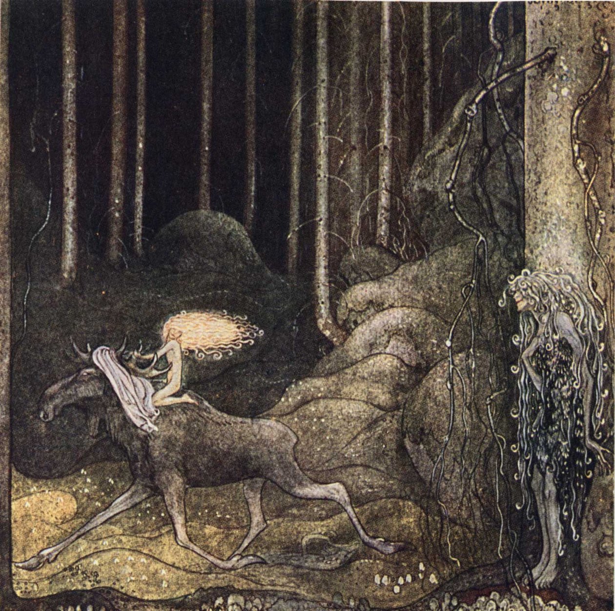 Historien om den gamle tyr Skutt og den lille prinsesse Tuvstarr af John Bauer