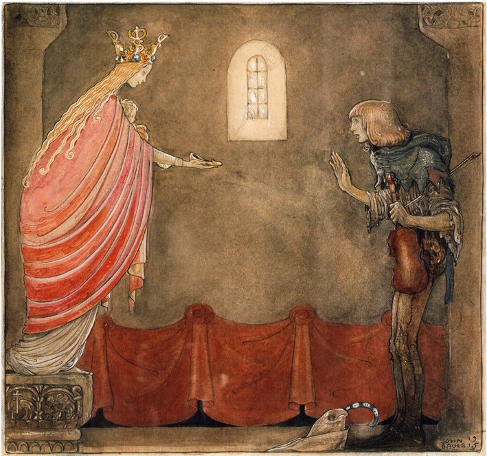 Spillemanden der fik Madonnas guldsko af John Bauer