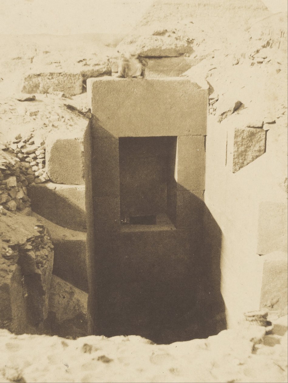 (Pyramiderne i Giseh, værker af M. Mariette, opdagelse af granitdøre til venstre for Sphinx -udgravningen ... af John Beasly Greene