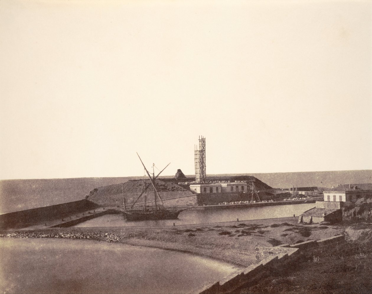 Fyr under opførelse i Harbour, Algeriet af John Beasly Greene