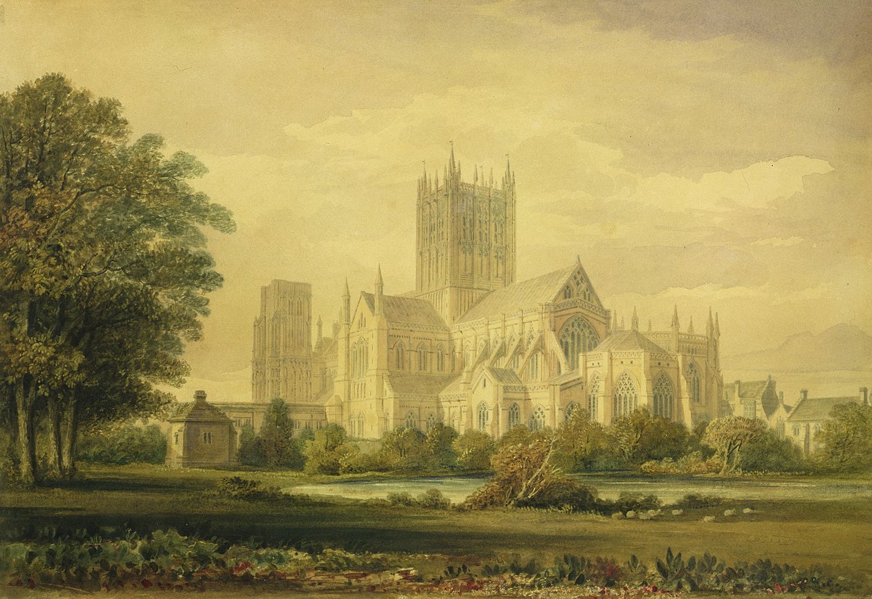 Wells Cathedral, 1821 af John Chessell Buckler