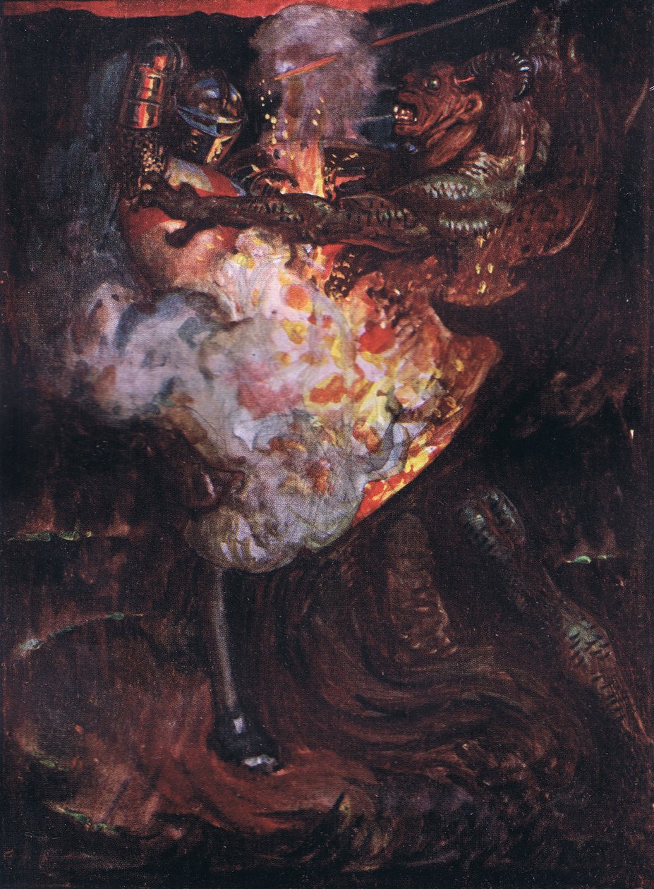 Christian kæmper med Apollyon af John Byam Liston Shaw