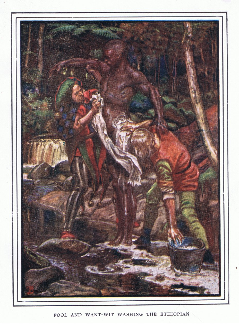 Tåbe og snotdumme vasker etiopieren af John Byam Liston Shaw