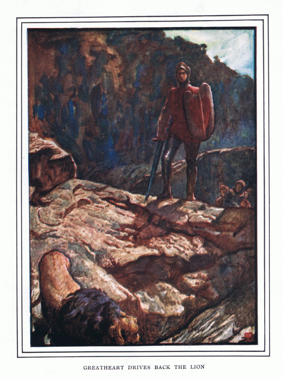 Great-Heart driver løven tilbage af John Byam Liston Shaw