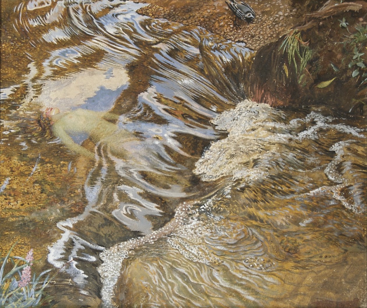 The Water-sprite (wc forhøjet med kropsfarve på papir) af John Byam Liston Shaw
