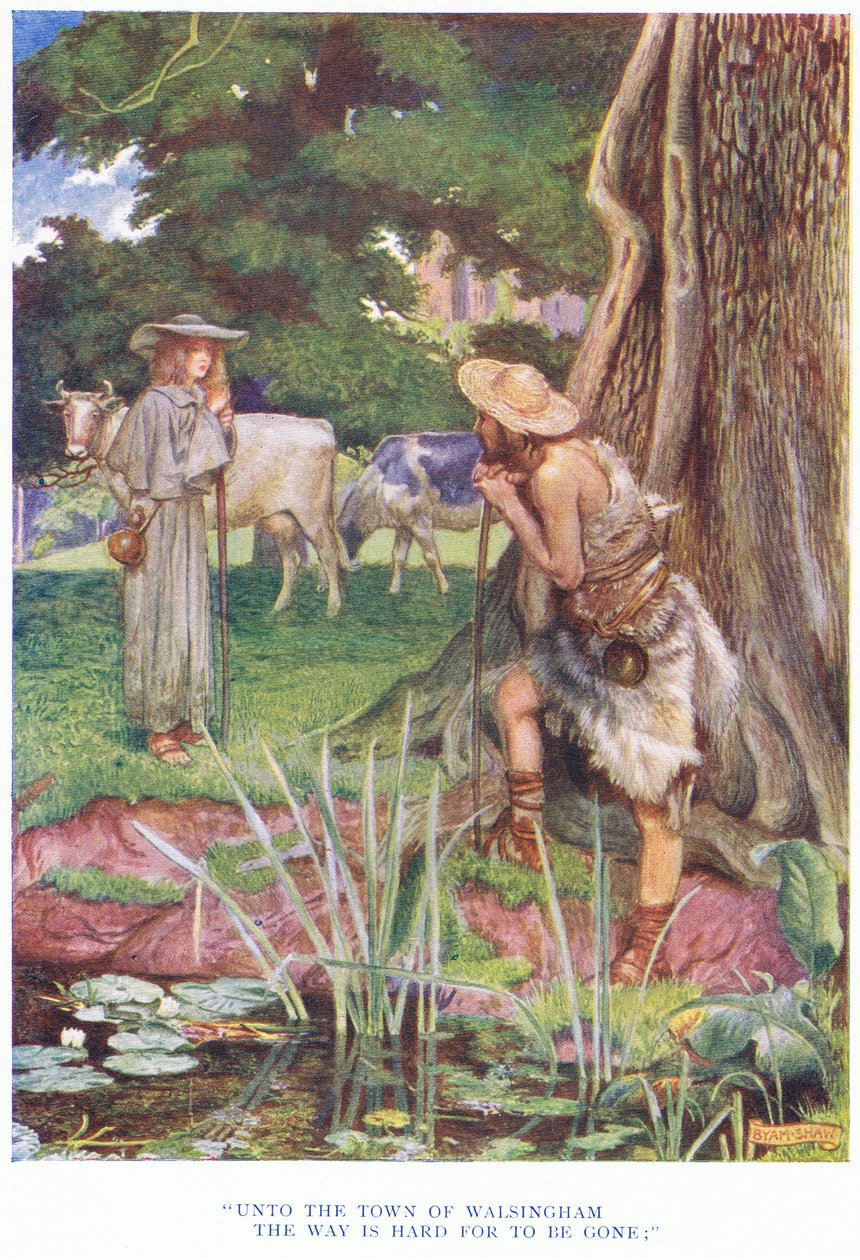 Til byen Walsingham er vejen svær at gå, 1928 af John Byam Liston Shaw