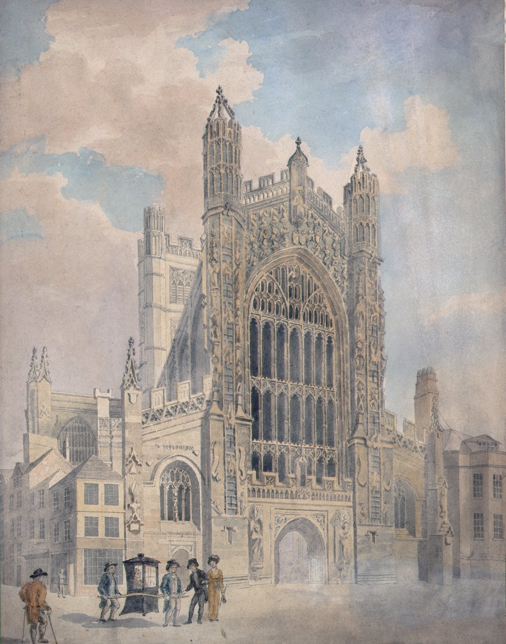 Bath Abbey af John Claude Nattes