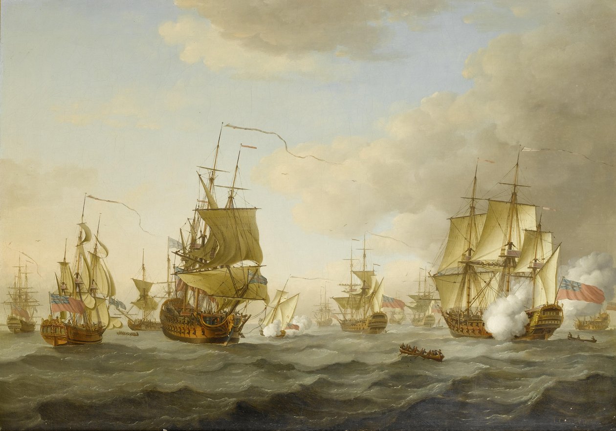 Admiral Byngs flåde er i gang fra Spithead af John Cleveley the elder