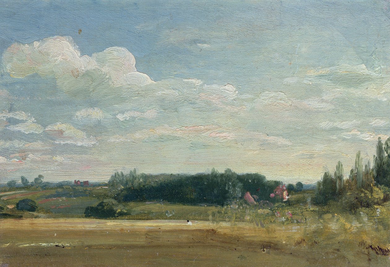 Udsigt mod præstegården, Østre Bergholt af John Constable