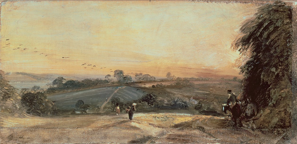 Efterårssolnedgang (skitse) af John Constable