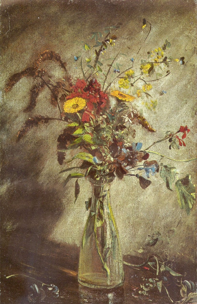 Blomster i en glasvase af John Constable