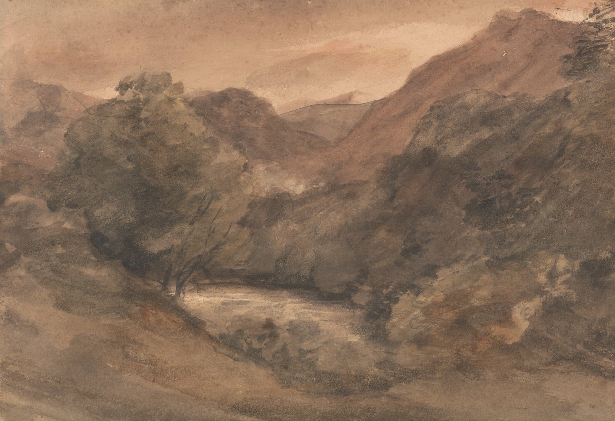 Borrowdale- Aften efter en fin dag, 1. oktober 1806 af John Constable