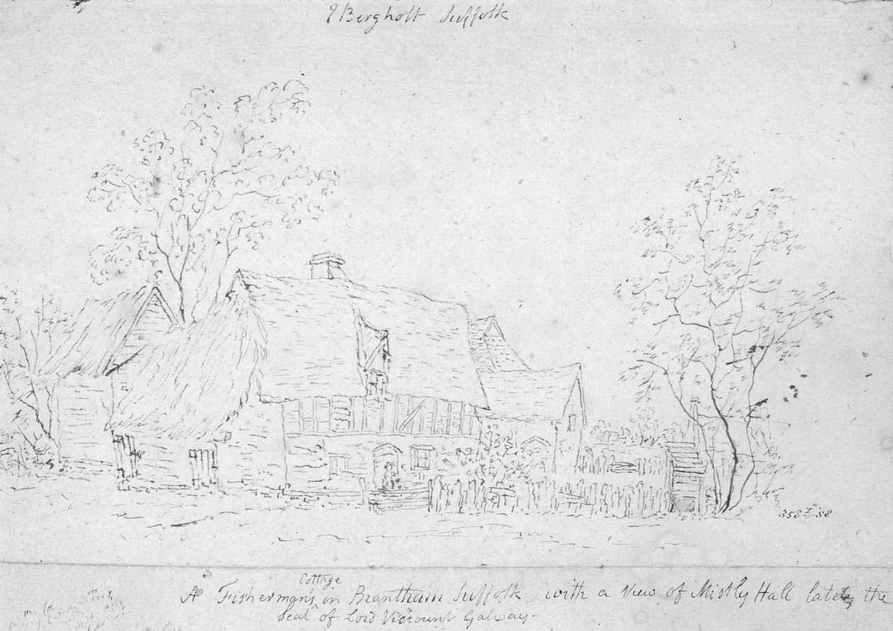 Hytte ved East Bergholt (tegning) af John Constable