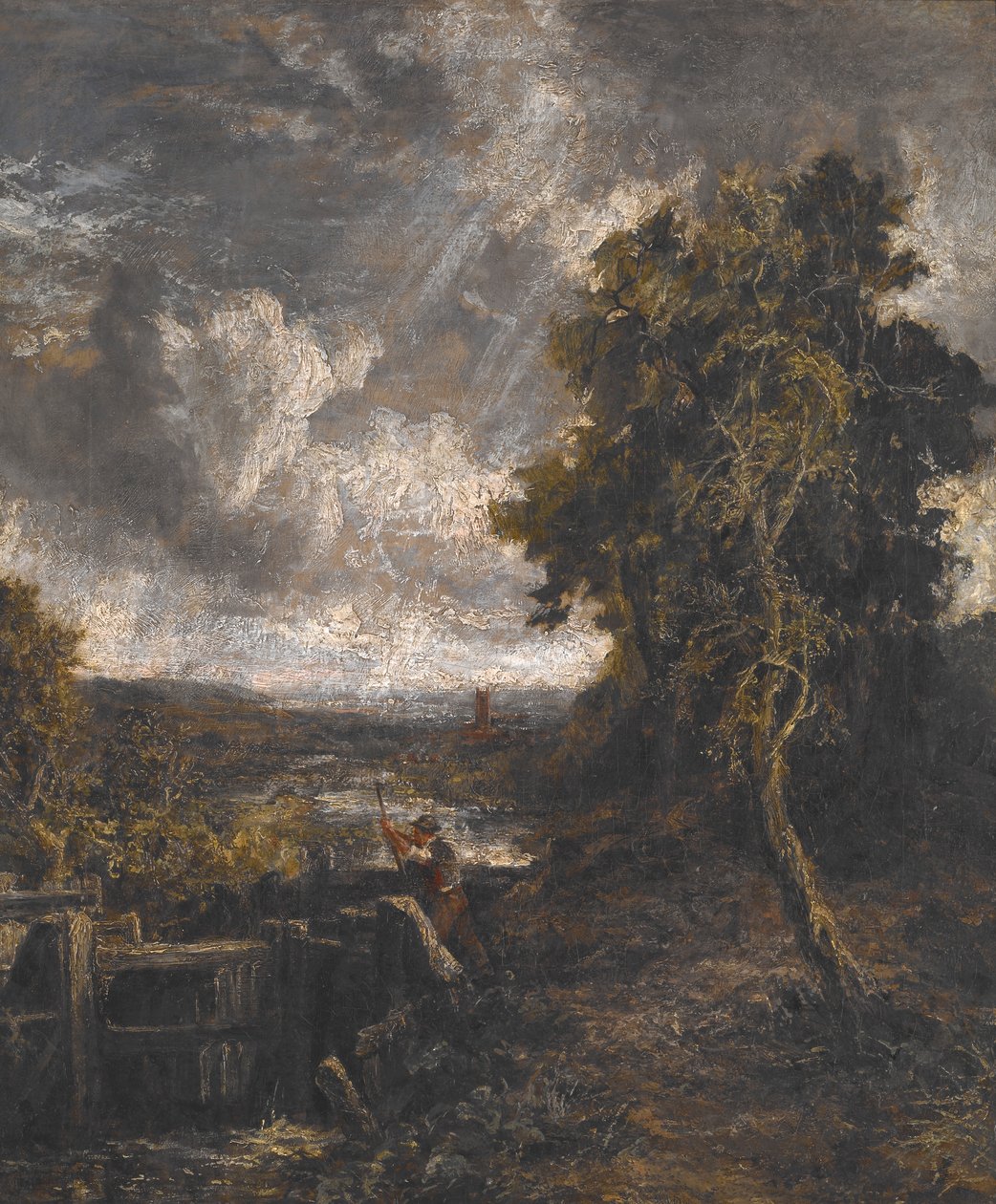 East Bergholt - Lås på Stour af John Constable