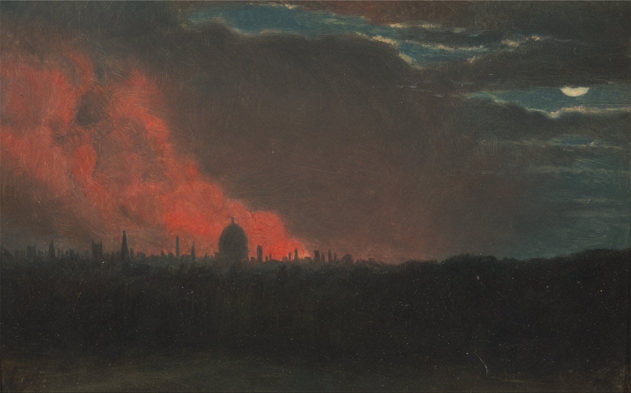 Brand i London, set fra Hampstead af John Constable