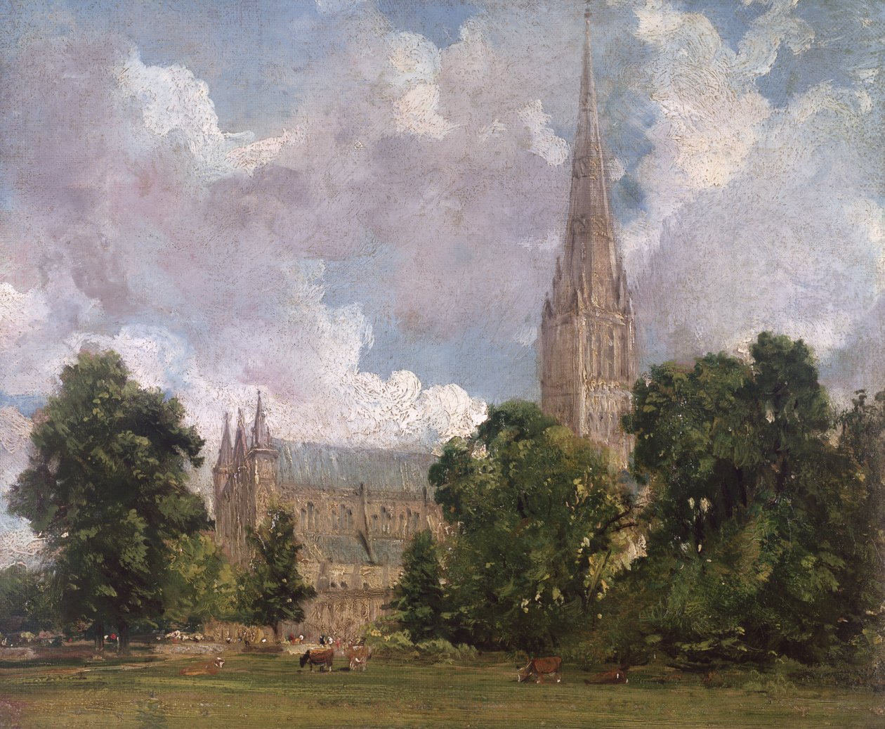 Salisbury Cathedral fra sydvest af John Constable