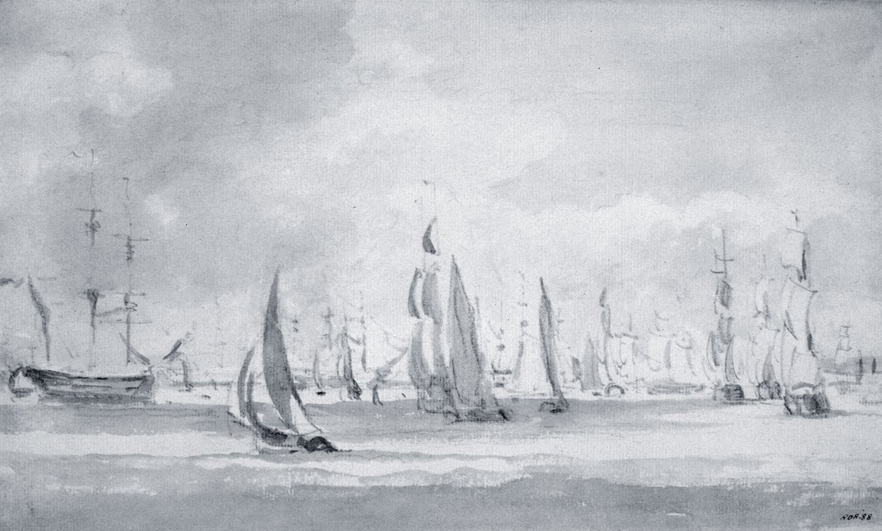 Forsendelse i Themsen (grafit på papir) af John Constable