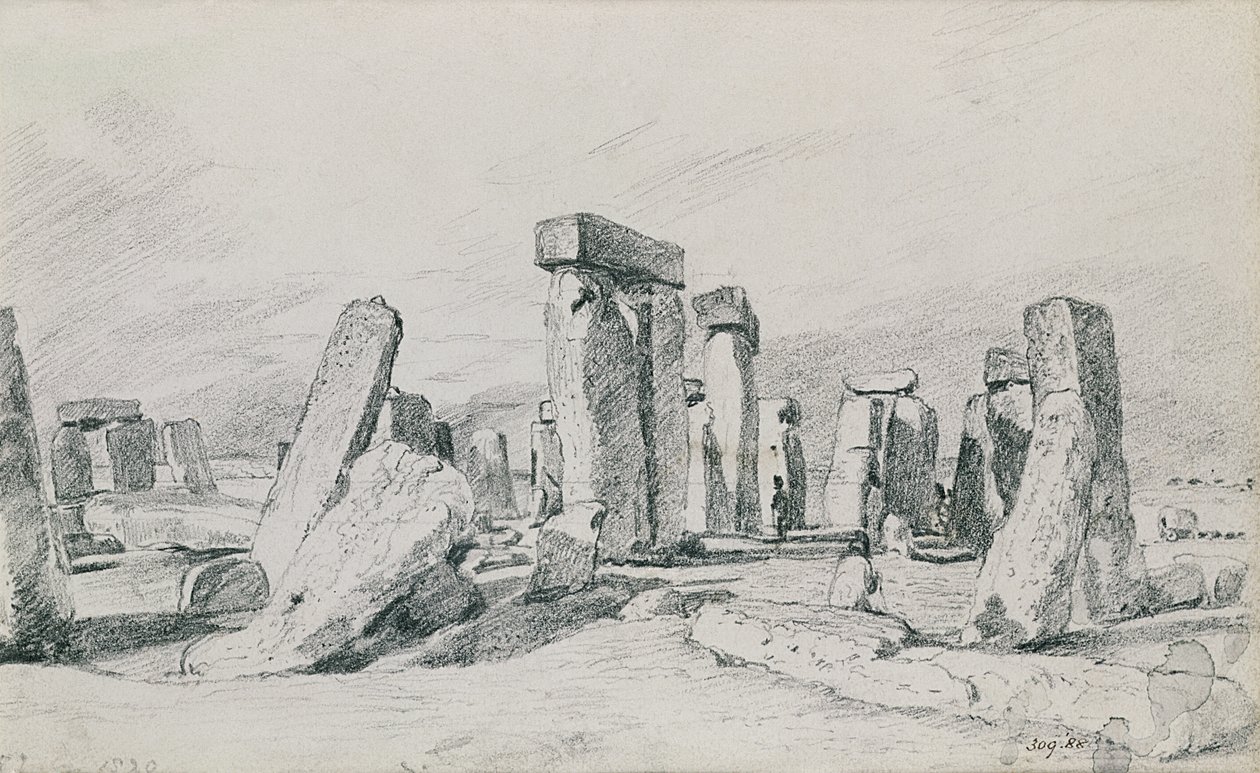 Stonehenge, Wiltshire, 1820 (tegning) af John Constable