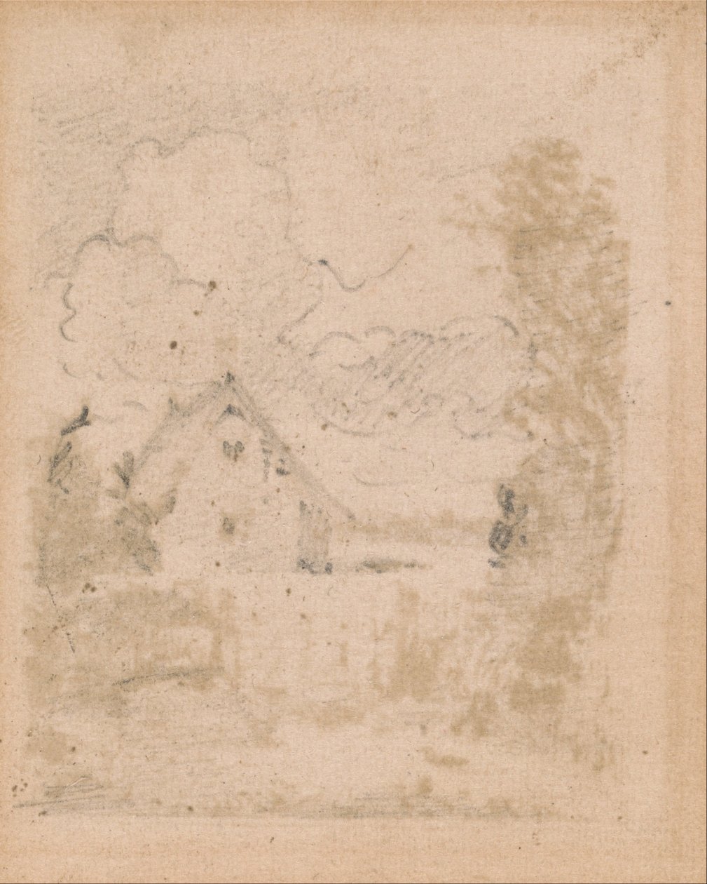 Studie til sommerhus i Cornfield, East Bergholt af John Constable
