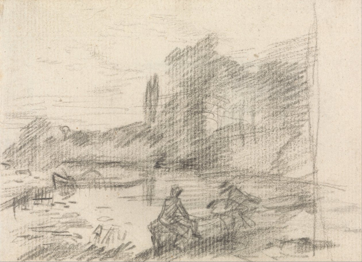 To figurer ved en flod af John Constable
