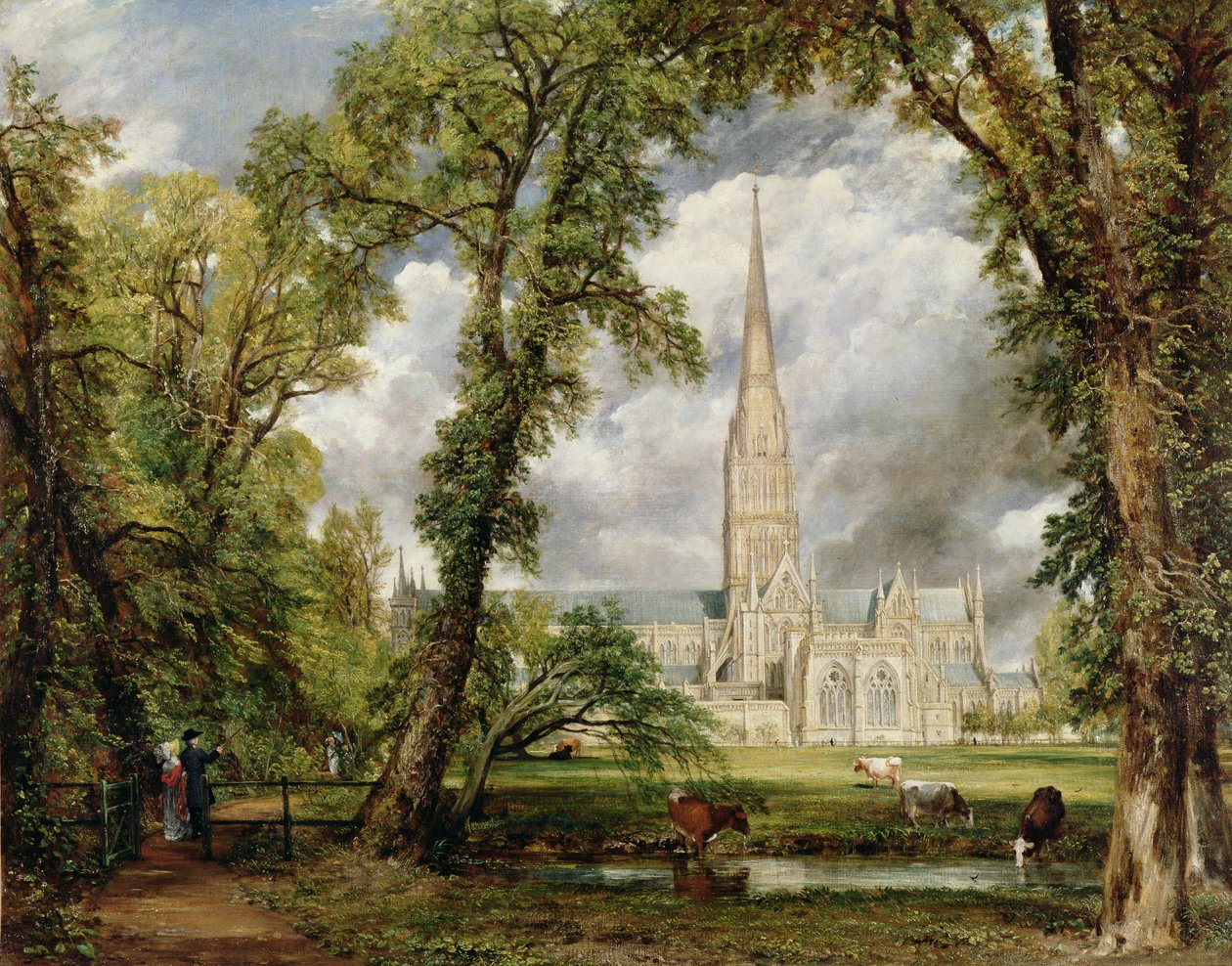 Udsigt over Salisbury Cathedral fra Bishop