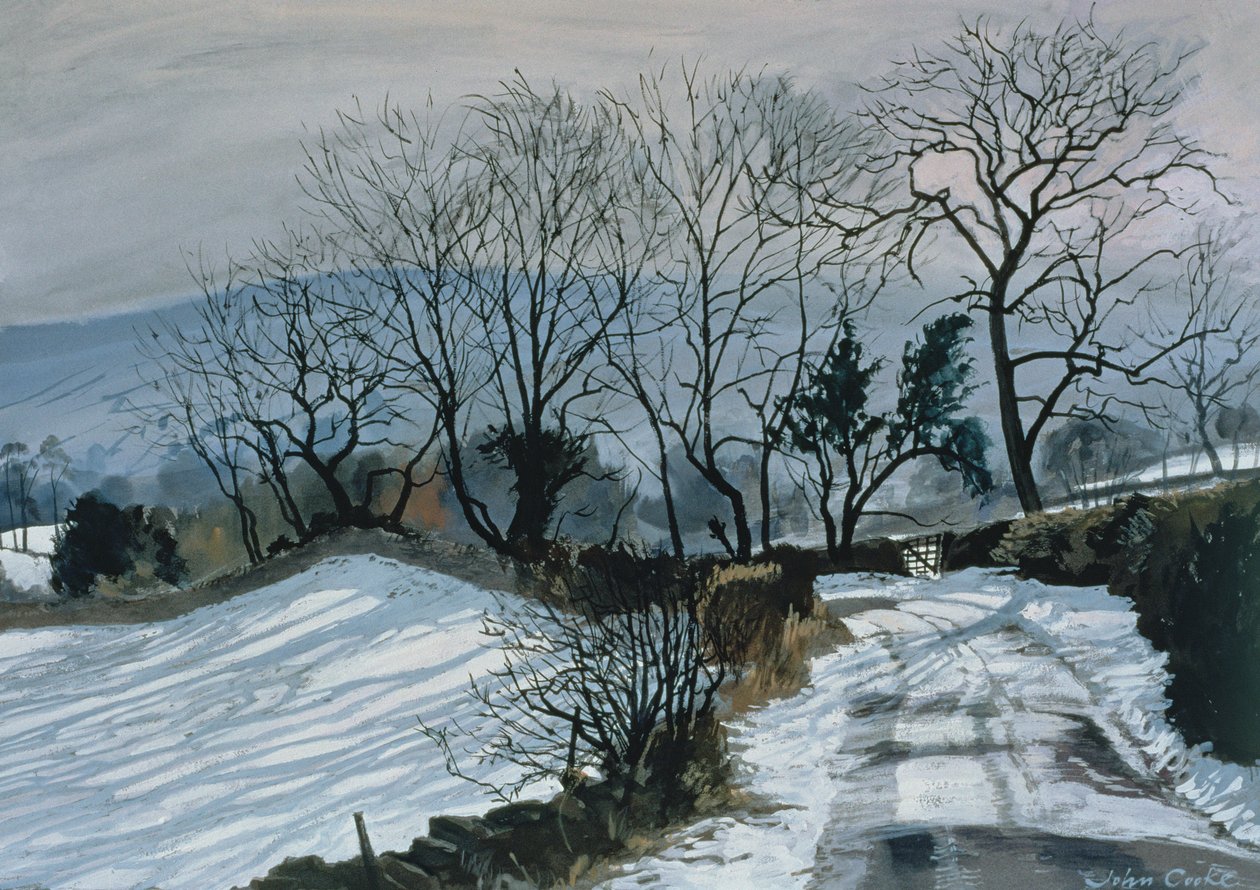 Road to Deepdale, 1998 (gouache) af John Cooke