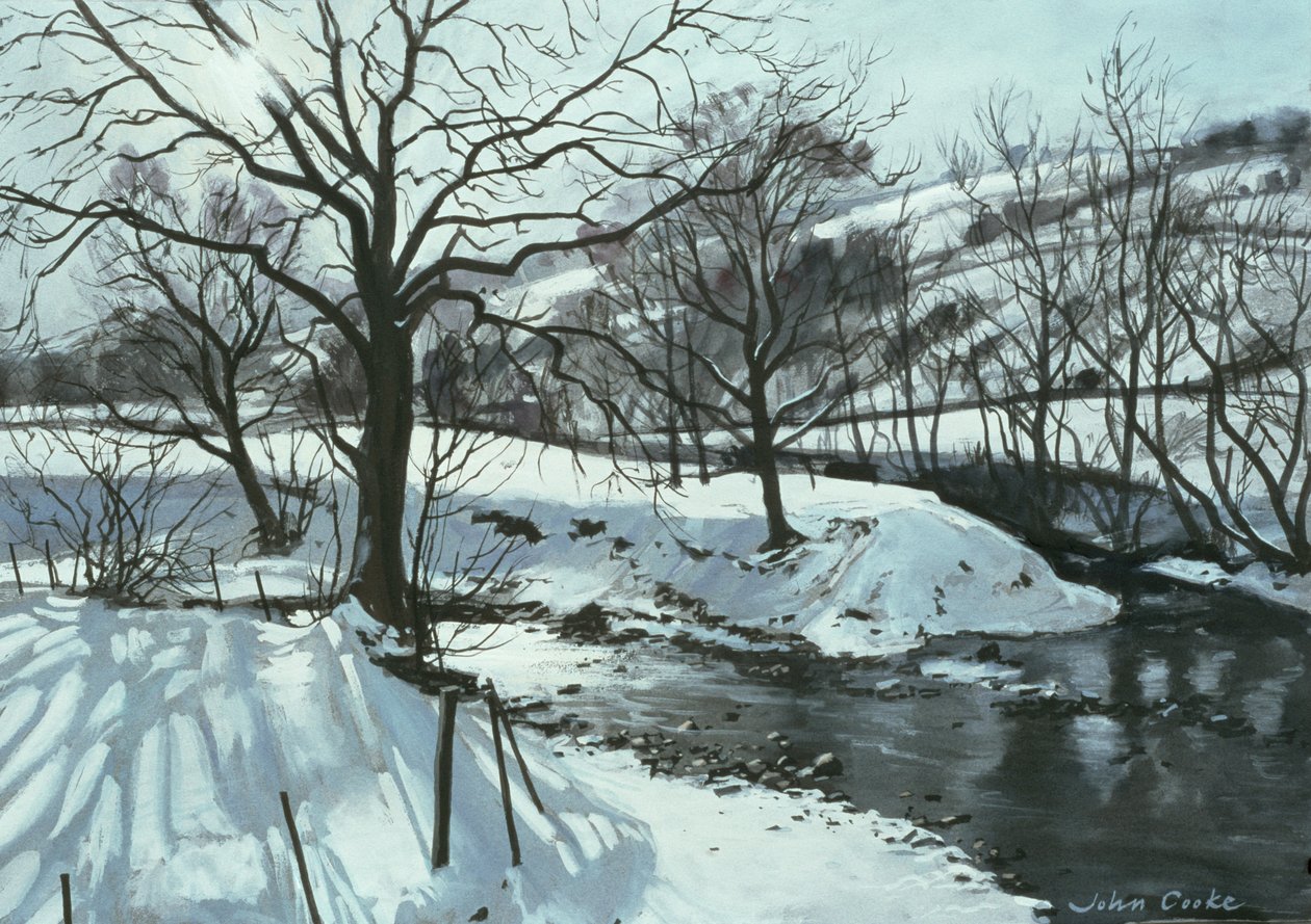 Winter River, 1996 (gouache) af John Cooke
