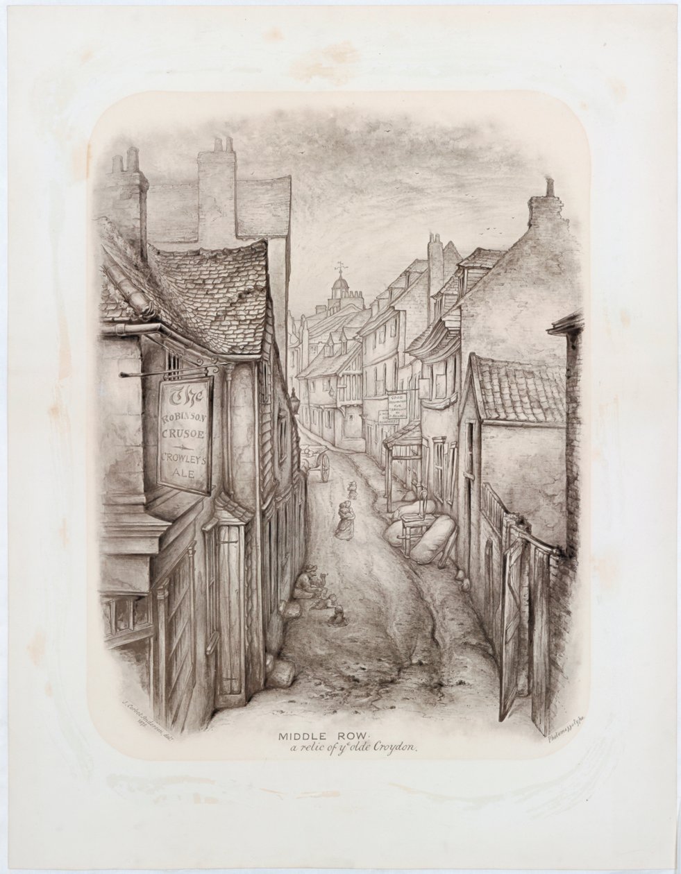 Middle Row, Croydon, 1875 (blæk) af John Corbet Anderson