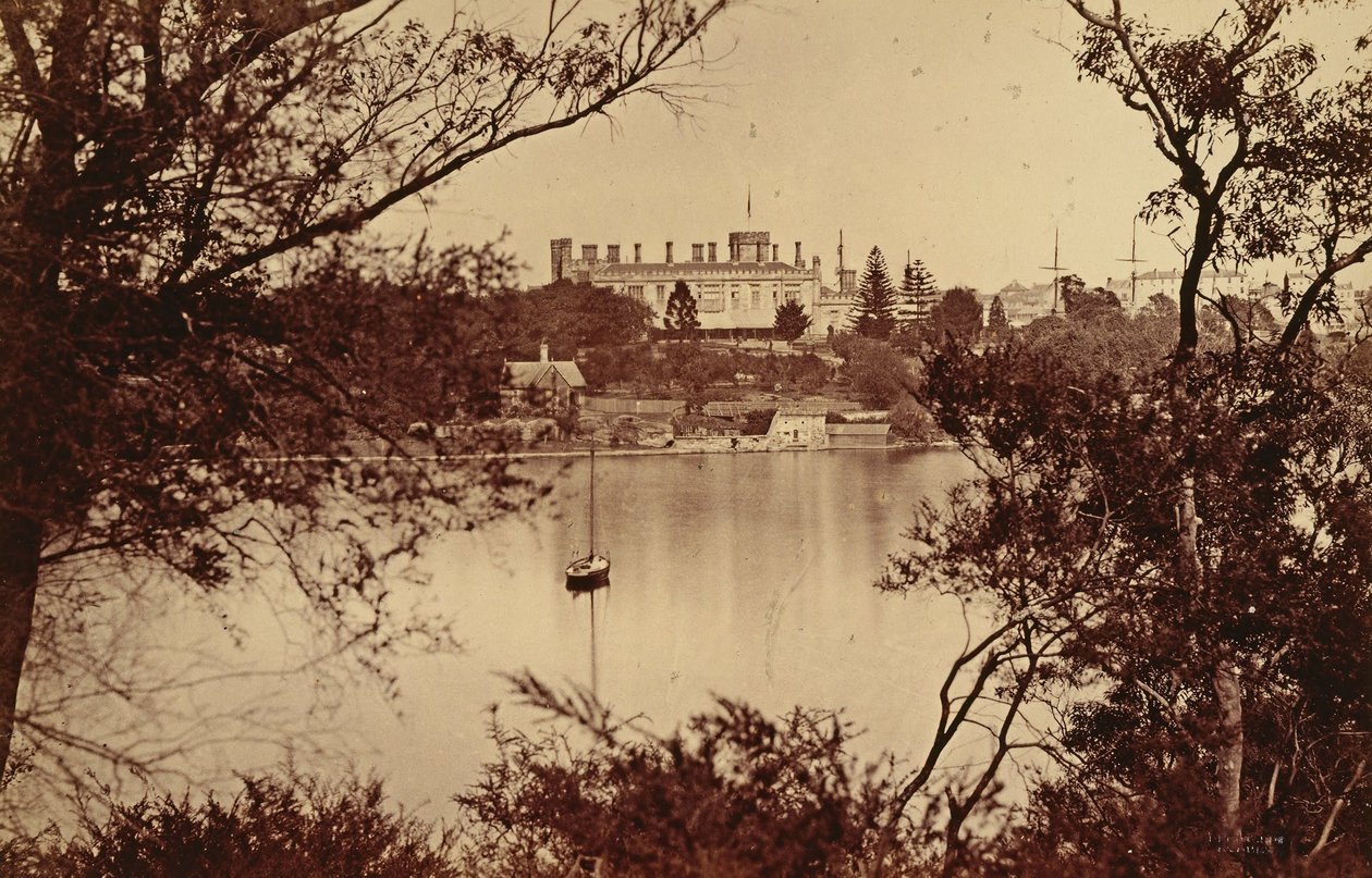 Government House, fra Lady Macquaries Chair, Sydney Fotografisk udsigt over Sydney og omgivende ... af John Degotardi