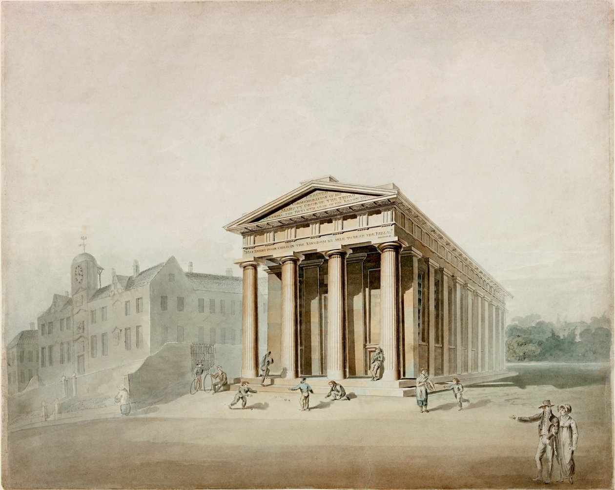 Royal Jubilee School (blæk og wc på papir) af John Dobson